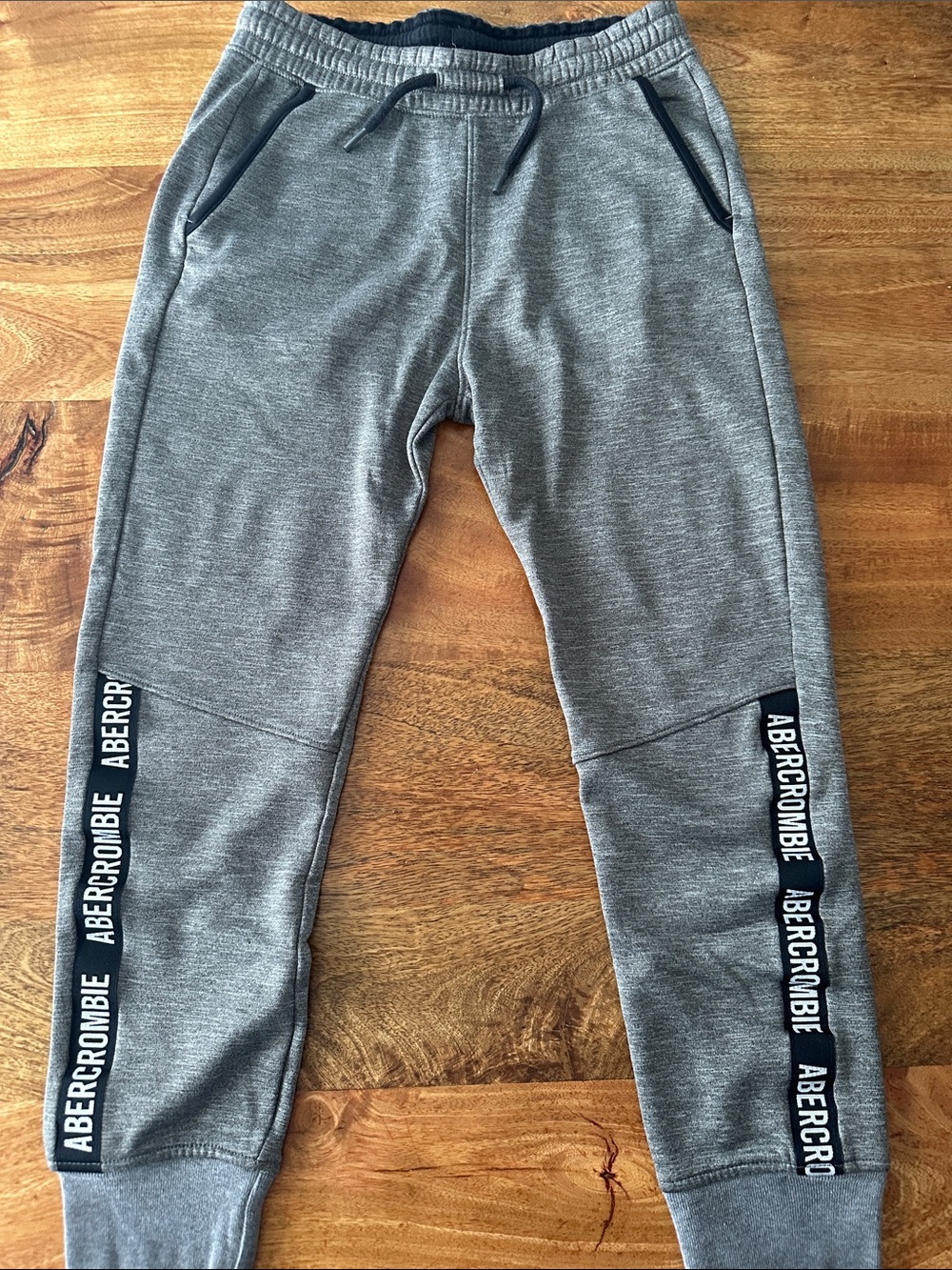 Abercrombie & Fitch Kids Grey Joggers with Logo Side Tape